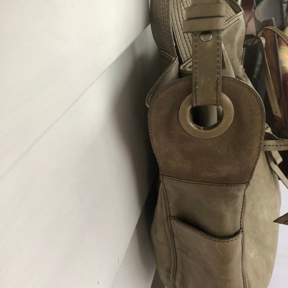 F. Biasia green gray drawstring purse - Picture 5 of 12